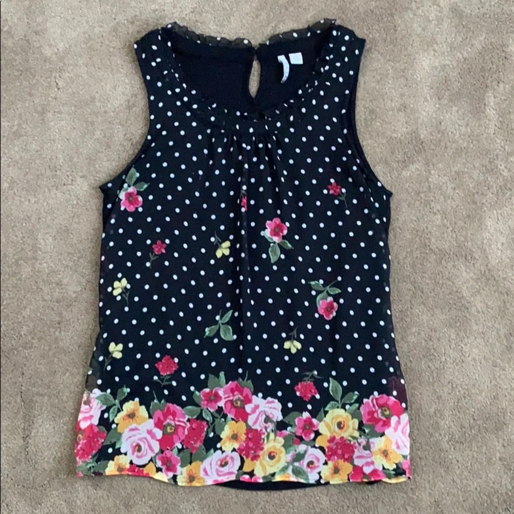Elle Floral sleeveless ruffle neck top - Picture 6 of 11
